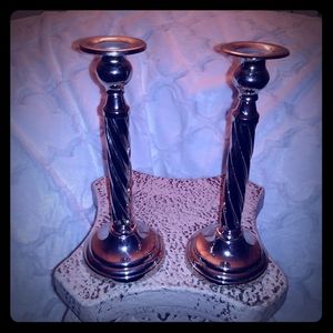 Silver Taper Candle Holders